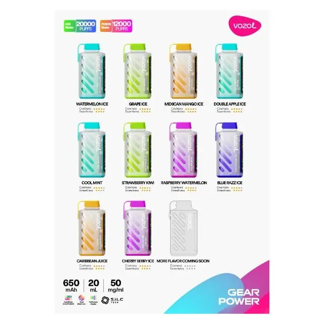 Vozol Gear Power 20000 Puff Disposable with 20ml of juice and a 650 mAh battery