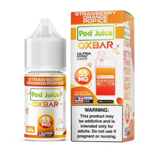 Pod Juice x OXBAR Salt E-Liquid 30mL Strawberry Orange Pop Ice