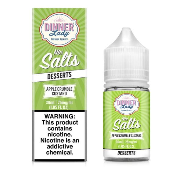 Dinner Lady Desserts Nic Salt 30mL E-Juice Apple Crumble Custard